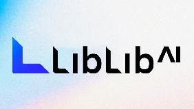 图片展示的是LibLibAI的LOGO。LOGO由左侧蓝色几何图形和右侧黑色文字“LibLibAI”组成。左侧几何图形由多个蓝色三角形构成,排列组合成一个不规则形状。右侧“LibLib”为大号字体,“AI”为小号字体,整体设计简洁现代,背景为渐变的蓝紫色调,带有几何图形元素。该图片位于介绍LibLibAI工具的文档中,用于直观呈现该工具的视觉标识。