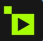 图片是Topaz Video AI的LOGO,主体为黑色正方形,右上角有一个绿色的立方体,立方体内部有一个绿色的播放按钮图标。该LOGO与文档中介绍的AI视频和动态图工具Topaz Video AI相关,直观呈现了其品牌标识,帮助用户快速识别该工具。