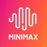 图片展示的是Minimax的标志。标志由一个由多个弯曲线条组成的白色图案构成,线条呈现出波浪状,线条之间有空隙。图案下方是“MINIMAX”字样,字体为无衬线体,颜色为白色。该图片位于介绍AI音乐和音频生成工具的文档中,位于介绍海绵音乐之后,可能用于展示Minimax这一AI音乐生成方向工具的品牌标识。